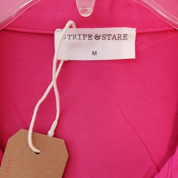 Stripe & Stare Women's 2 Piece Pink White Pajama Set Super Soft - Picture 10 of 11